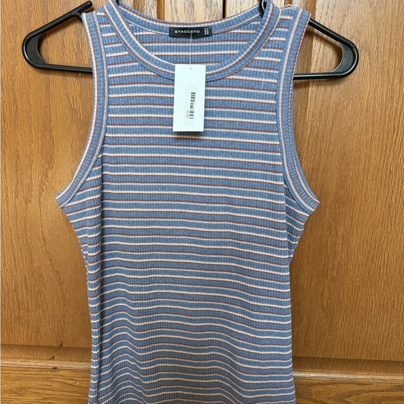 Staccato Tops - Staccato Women's Tank Top - Blue and Pink Stripes